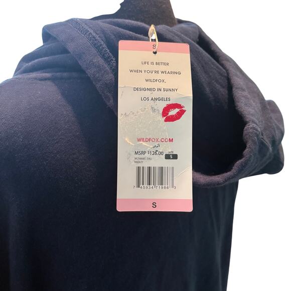 Wildfox Hadley Tie Dye Hoodie Navy Pink Sz S NWT MSRP $126 WLT4868S - Picture 8 of 9